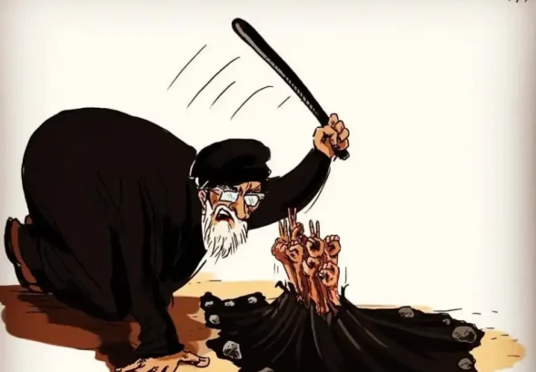 دستهای خونین خامنه‌ای بر گلوی ایران