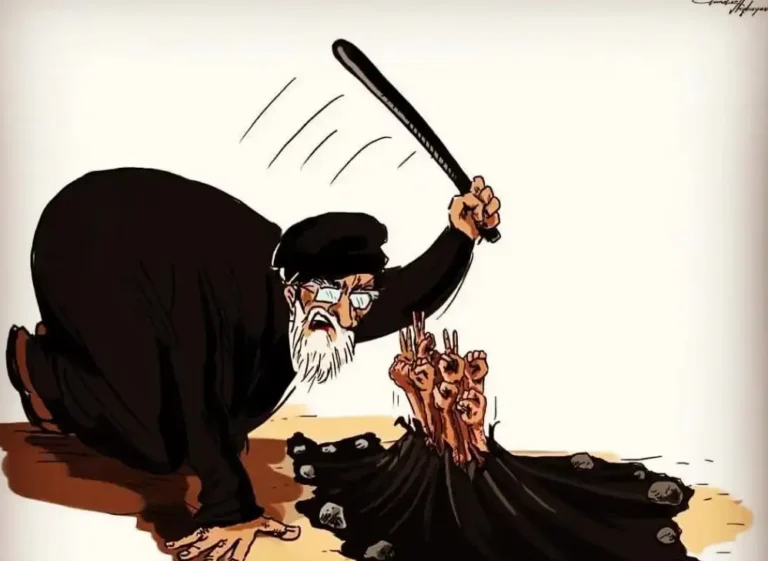 دستهای خونین خامنه‌ای بر گلوی ایران